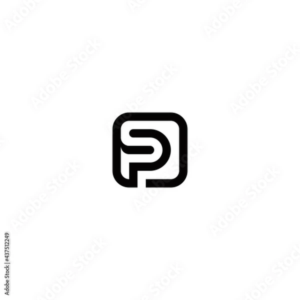 Obraz p s ps sp initial logo design vector template