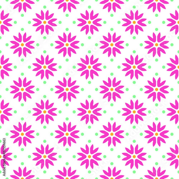 Fototapeta Circular pattern in form of mandala with flower for Henna  Mehndi  tattoo  decoration.