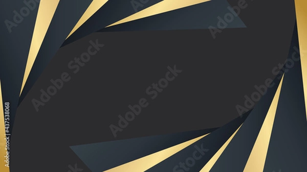 Fototapeta Luxury black gold background. Elegant business presentation banner. Vector illustration.