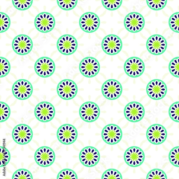 Fototapeta Seamless pattern tile with mandalas background. vintage mandala design pattern with Islam, Arabic, Indian, ottoman motifs
