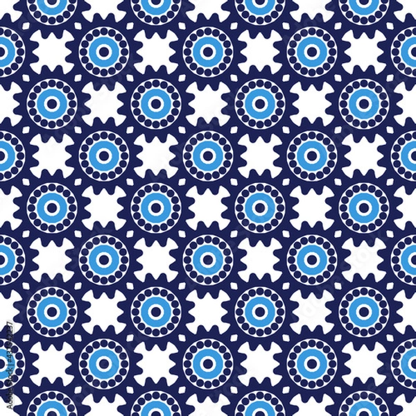 Fototapeta Seamless pattern tile with mandalas background. vintage mandala design pattern with Islam, Arabic, Indian, ottoman motifs