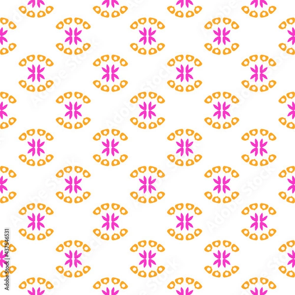 Fototapeta Decorative endless symmetrical motif. Geometric vector seamless pattern design template