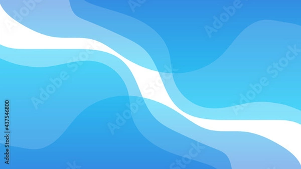 Fototapeta Simple minimal blue wave abstract background. Abstract background with dynamic effect. Motion vector Illustration. Trendy gradients. Can be used for advertising, marketing, presentation.