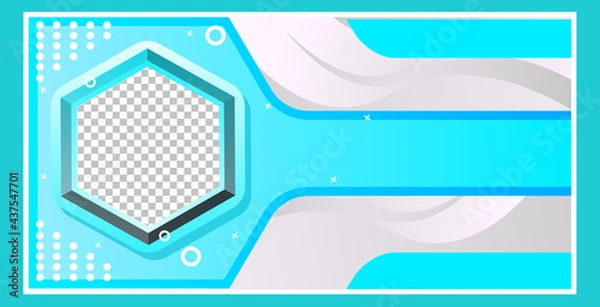 Fototapeta background blue light with wave shine shape