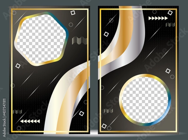 Fototapeta Print background black with metal shape instagram cool vektor 