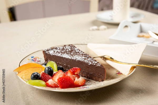 Obraz Chocolate Pastry with Strawberry