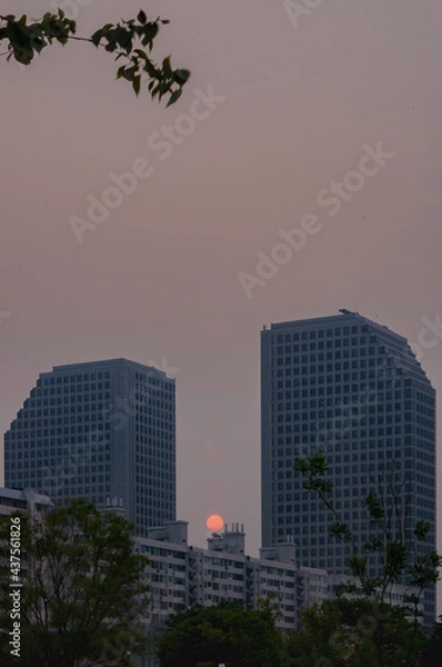 Fototapeta 쌍둥이 사이에 자리잡은 태양