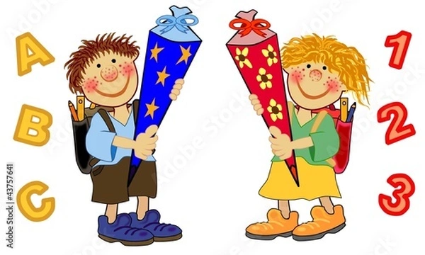 Obraz Kinder mit Zuckertüte