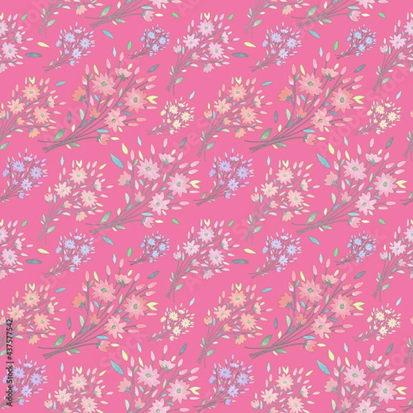 Fototapeta seamless pattern abstracts floral composition