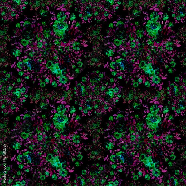 Fototapeta seamless pattern abstracts floral composition