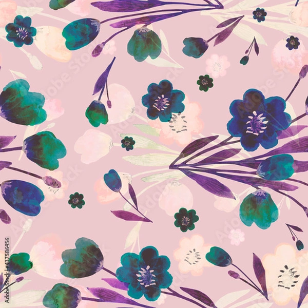 Fototapeta seamless pattern abstracts floral composition