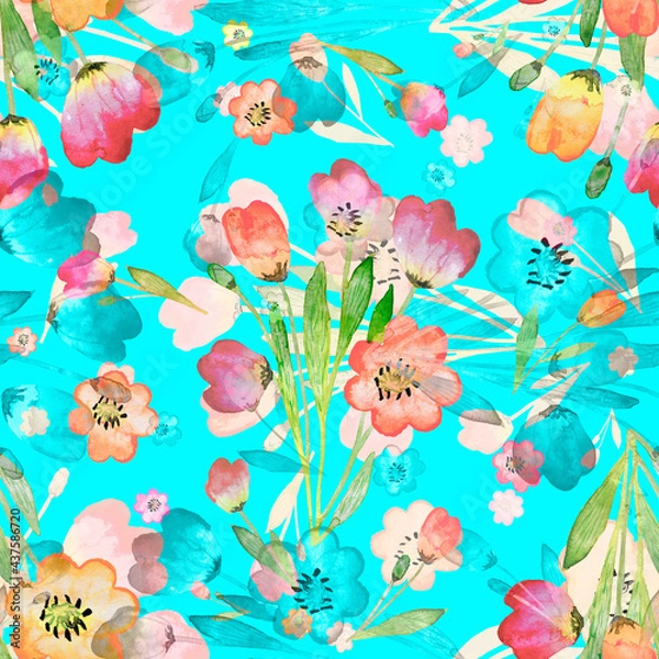 Fototapeta seamless pattern abstracts floral composition
