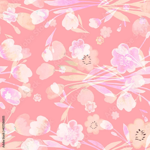 Fototapeta seamless pattern abstracts floral composition