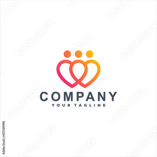 Obraz people love gradient logo design