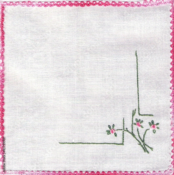 Obraz Carré de lin brodé.