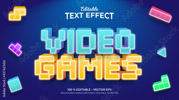 Obraz Text Effects, 3d Editable Text Style - Video Games