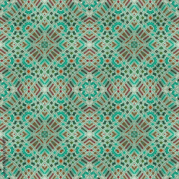 Fototapeta Seamless kaleidoscope or endless pattern for ceramic tile, wallpaper, linoleum, textile, web page background used.