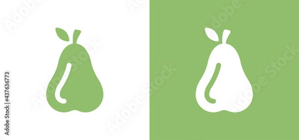 Fototapeta Pear fruit icon design graphic. Vector illustration