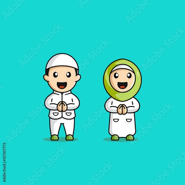 Obraz character muslim cute