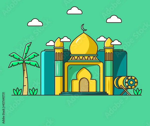 Obraz mosque illustration beautiful and colorful
