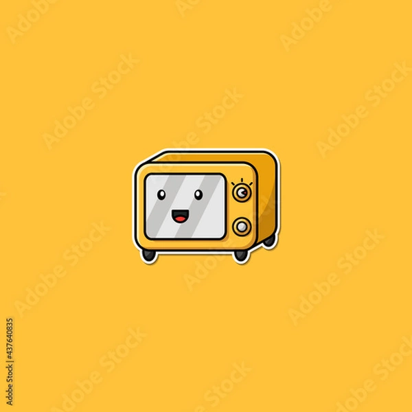 Obraz sticker character microwave cute