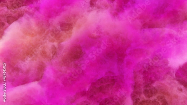 Fototapeta 3D rendering of red-pink colorful nebula and cosmic dust in a distant galaxy.