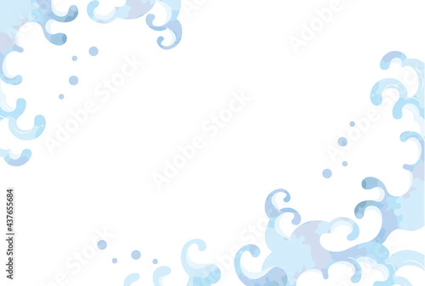 Obraz 水彩の波のベクターイラスト素材