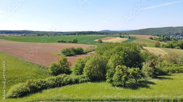 Obraz Drohnenaufnahme, Agrarlandschaft