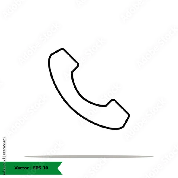 Fototapeta Call, phone Icon Illustration Logo Template. Communication Sign Symbol. Vector Line Icon EPS 10