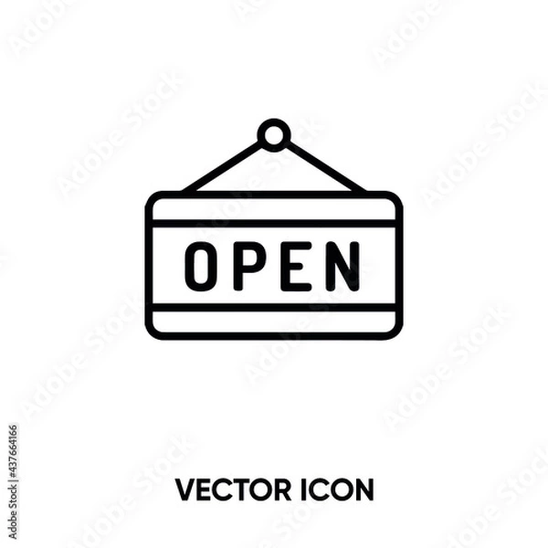 Obraz Open vector icon. Modern, simple flat vector illustration for website or mobile app. Open sign symbol, logo illustration. Pixel perfect vector graphics