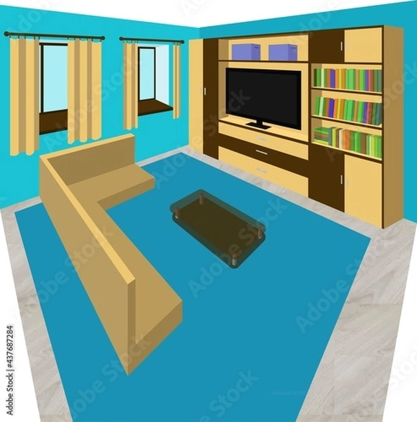Obraz flat illustration room