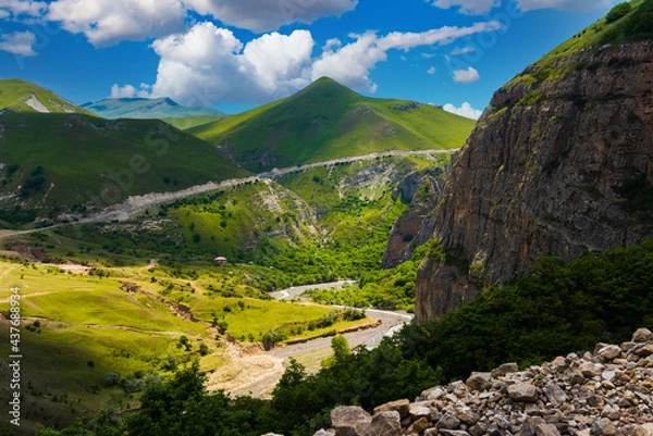 Obraz Fast mountain river in the valley