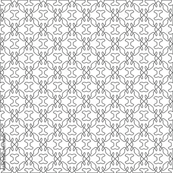 Fototapeta Vector geometric pattern. Repeating elements stylish background abstract ornament for wallpapers and backgrounds. Black and white colors.