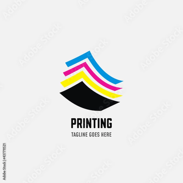 Fototapeta Digital print and printing logo design template. Vector illustration.