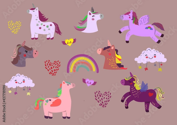 Fototapeta pattern with unicorns
