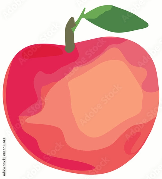 Fototapeta Isolated abstact red apple on a white background