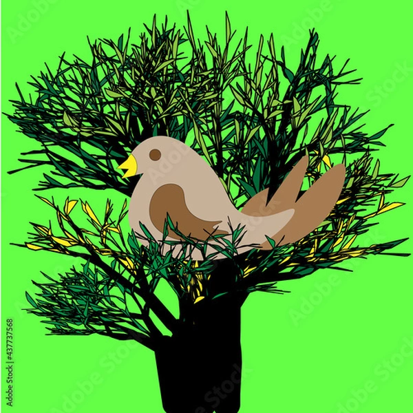Obraz bird on a tree