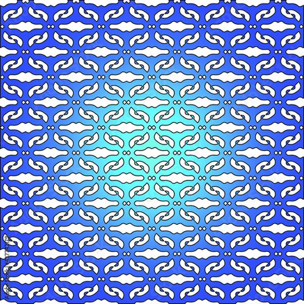 Fototapeta Geometric vector pattern with azure and blue gradient. simple ornament for wallpapers and backgrounds.