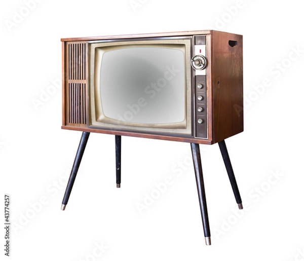 Fototapeta vintage television isolated with clipping path