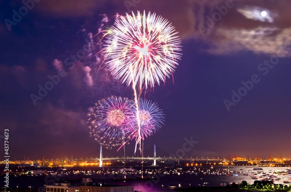 Fototapeta 横浜港の花火大会