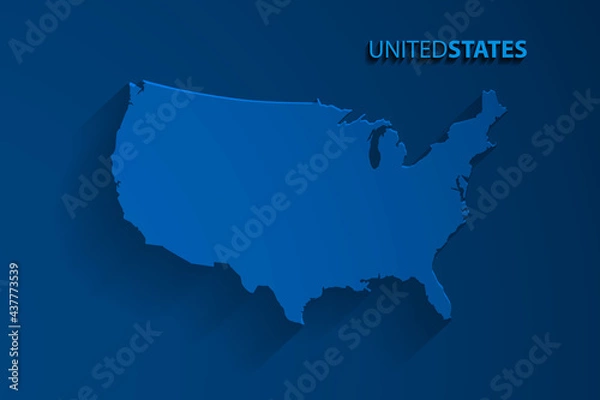 Fototapeta Blue United States map background, vector