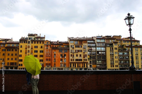 Obraz 雨模様のヴェッキオ橋／フィレンツェ・イタリア