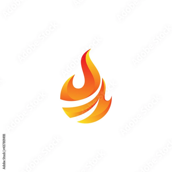 Obraz Vector fire and arrow up logo combination. Flame and growth symbol or icon. Unique torch and upload logotype design template.