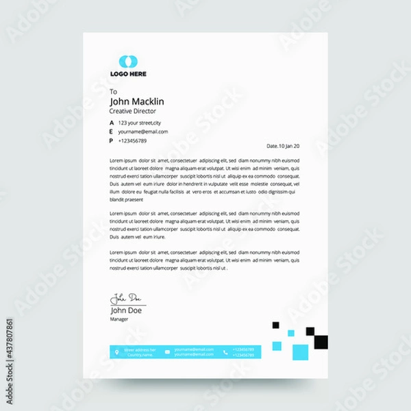 Obraz Clean Letterhead Design Template