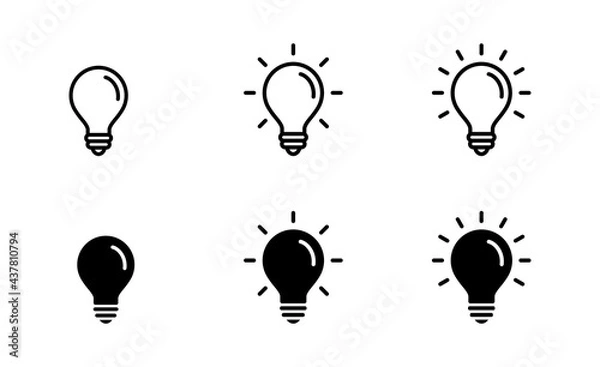 Fototapeta Light Bulb icon set, Idea icon symbol vector