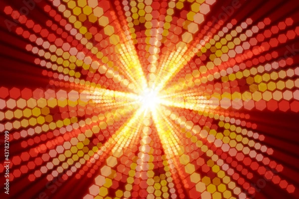Obraz gold particles and light on red background, abstract background