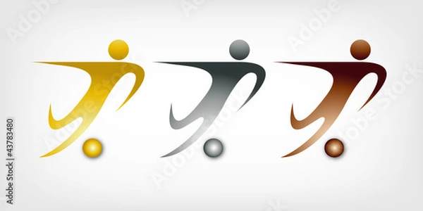 Obraz Fußball Gold Silber Bronze