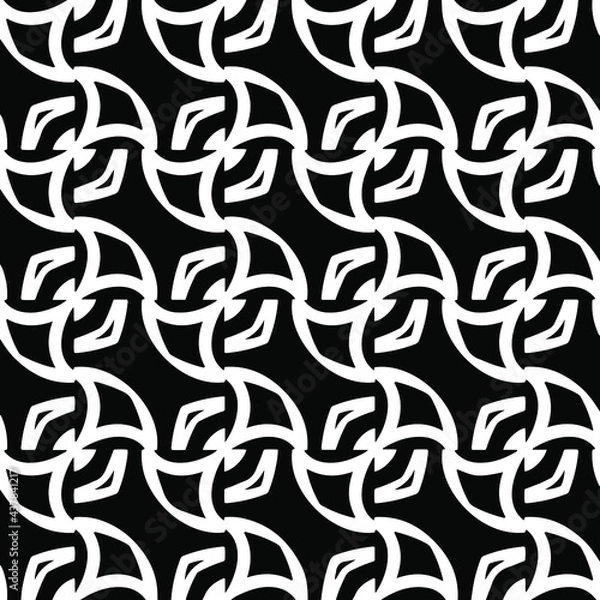 Fototapeta vector seamless pattern with diagonal elements. abstract ornament for wallpapers and backgrounds. Black and white colors.