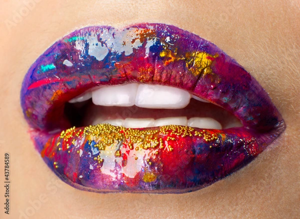 Obraz lips art make-up