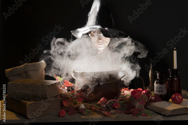 Obraz halloween witch with cauldron